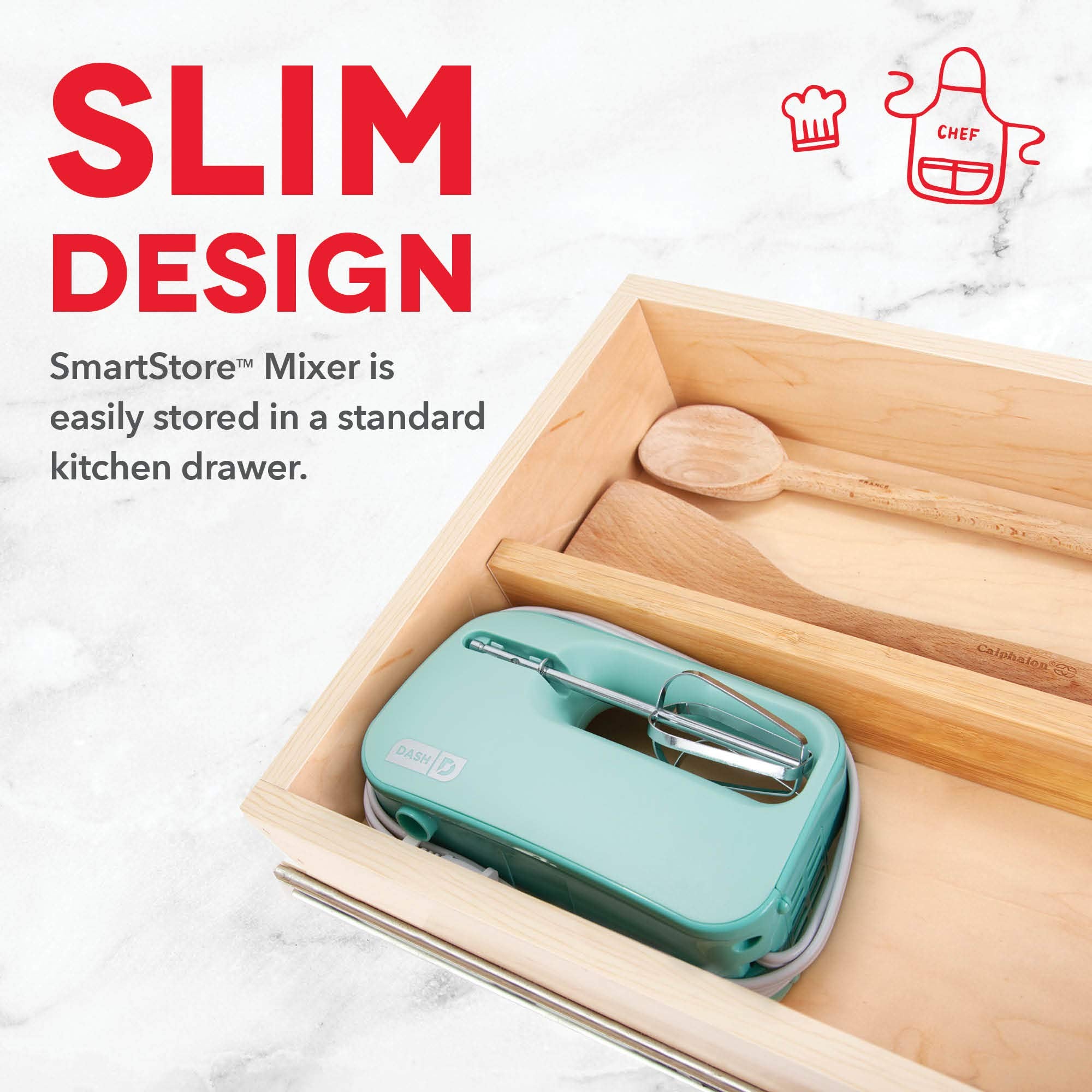 Dash Smartstore Deluxe Compact Electric Hand Mixer + Whisk And Milkshake Attachment For Whipping, Mixing Cookies, Brownies, Cake